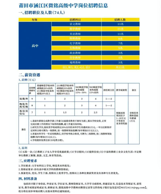 涵江最新招聘信息汇总