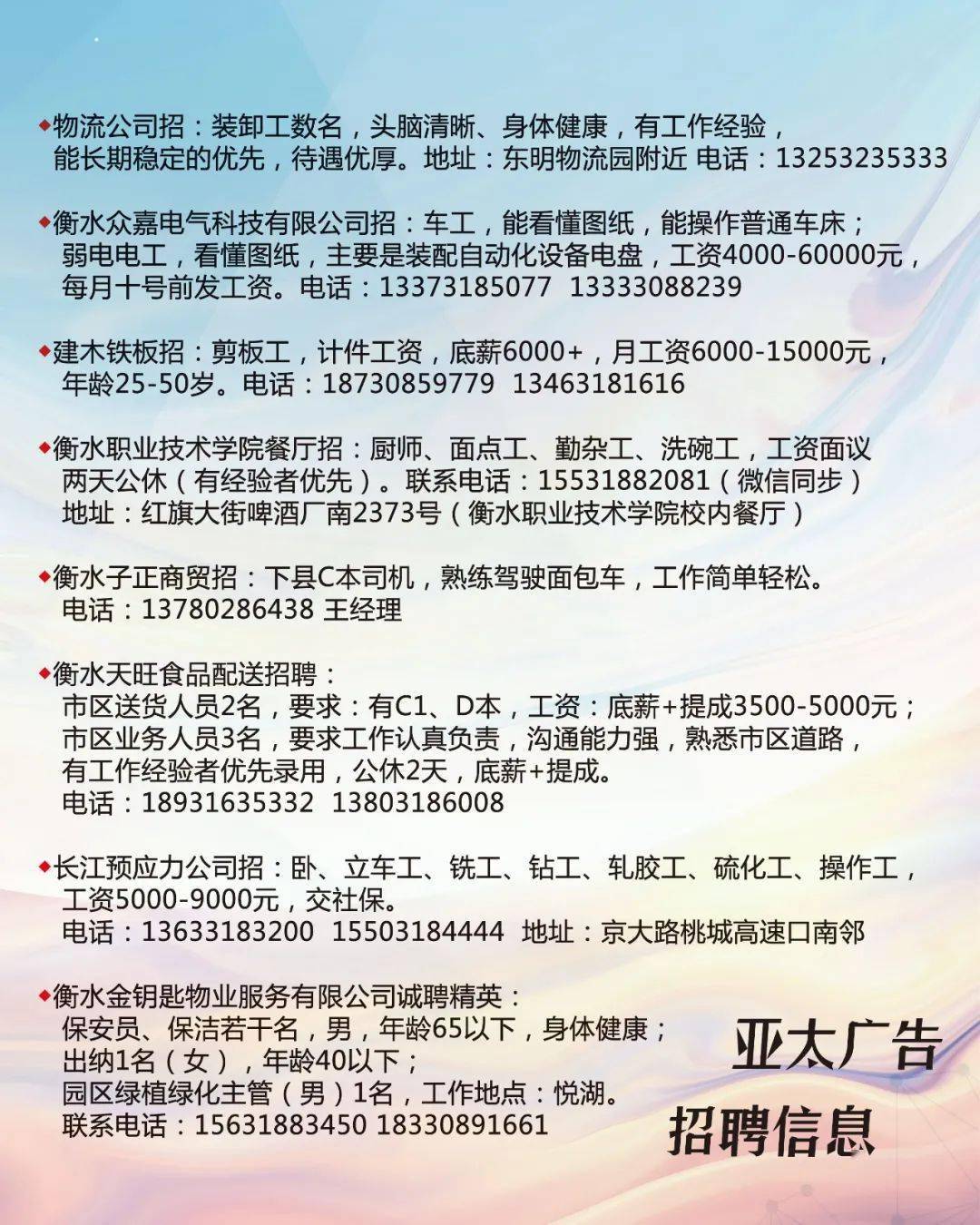 保定市最新招聘信息概览